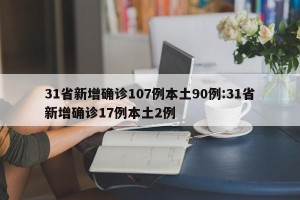 31省新增确诊107例本土90例:31省新增确诊17例本土2例
