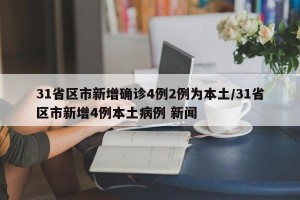 31省区市新增确诊4例2例为本土/31省区市新增4例本土病例 新闻