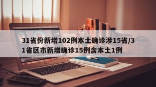 31省份新增102例本土确诊涉15省/31省区市新增确诊15例含本土1例