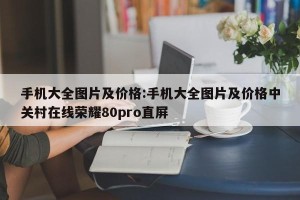 手机大全图片及价格:手机大全图片及价格中关村在线荣耀80pro直屏